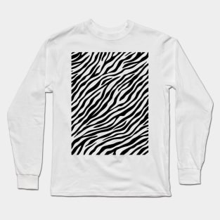 Savage Black and White Tiger Pattern Animal Print Wild Safari Long Sleeve T-Shirt
